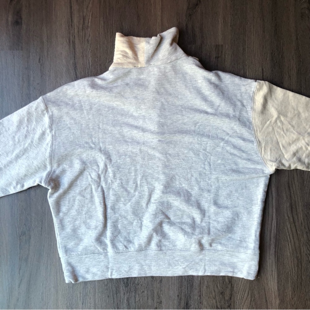 Fifteen Twenty Turtleneck Sweatshirt Women's Medium Two-Tone Gray Tan Modal - Picture 2 of 8
